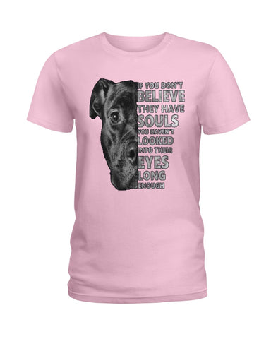 Look Into Pitbull's Eye T-Shirt - Ladies Tee - Guys V-Neck