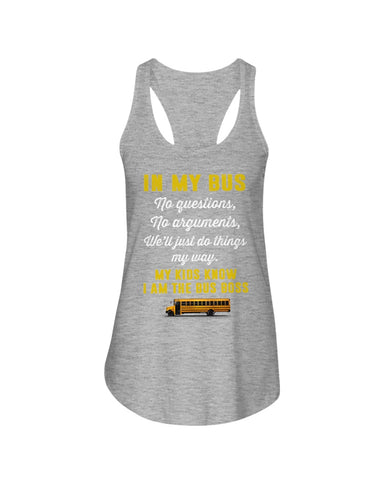 In My Bus I'm The Bus Boss Tote Bag - Unisex Tank Top - Ladies Flowy Tank