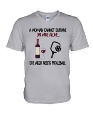 A Woman Need Wine And Pickball Limited Classic T- Shirt - Guys V-Neck - Mug