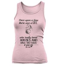 Girl Loves Horses And Had Tatoos Limited Classic T- Shirt - Unisex Tank Top - Ladies Flowy Tank