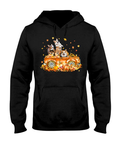 Dogs Reunion On Pumpkin Car T-Shirt - Ladies Tee - Hoodie