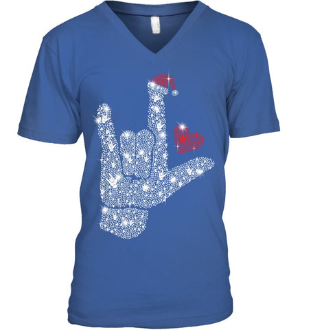 Sign Language Bright T-Shirt - Guys V-Neck - Unisex Tank Top