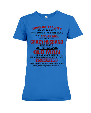 A Wife Of A Grumpy Husband Limited Classic T-Shirt - Ladies Flowy Tank - Ladies Tee