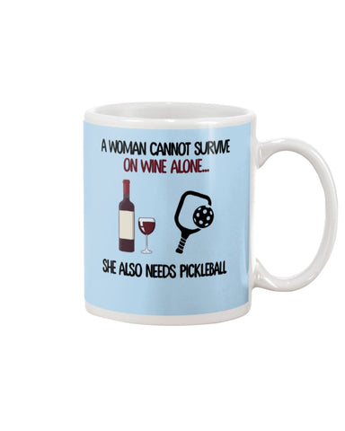 A Woman Need Wine And Pickball Limited Classic T- Shirt - Guys V-Neck - Mug