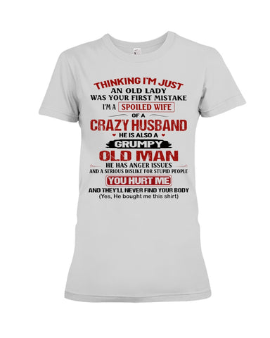 A Wife Of A Grumpy Husband Limited Classic T-Shirt - Ladies Flowy Tank - Ladies Tee