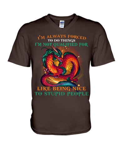 I'm Not Qualified For Like Being Nice To Stupid People Limited Classic T-Shirt - Guys V-Neck - Basketweave Tote Bag