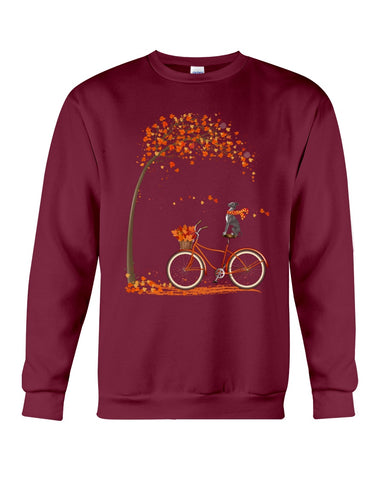 Greyhound Dog In Fall T-Shirt - Sweatshirt - Ladies Flowy Tank