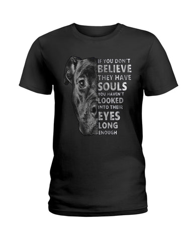 Look Into Pitbull's Eye T-Shirt - Ladies Tee - Guys V-Neck