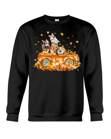 Dogs Reunion On Pumpkin Car T-Shirt - Sweatshirt - Unisex Tank Top