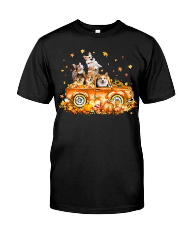 Dogs Reunion On Pumpkin Car T-Shirt - Guys Tee - Unisex Long Sleeve