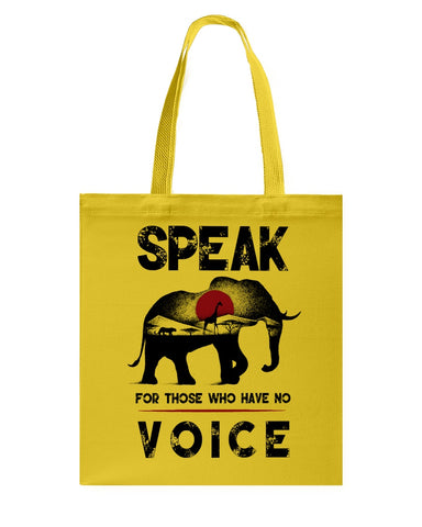 Elephant Speakfor Those Who Have No Voice T-Shirt - Guys Tee - Basketweave Tote Bag