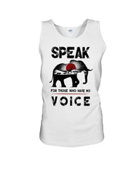 Elephant Speakfor Those Who Have No Voice T-Shirt - Unisex Tank Top - Ladies Flowy Tank