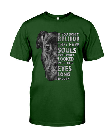 Look Into Pitbull's Eye T-Shirt - Guys Tee - Sweatshirt