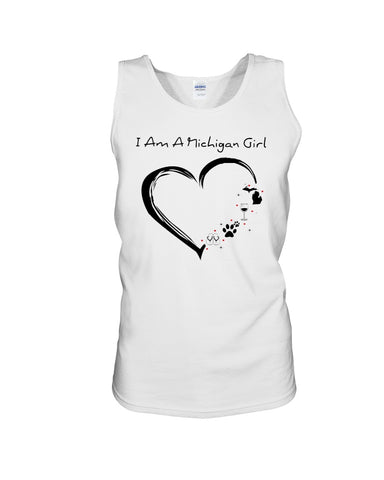 Michigan Girl Heart T-Shirt - Sweatshirt - Unisex Tank Top