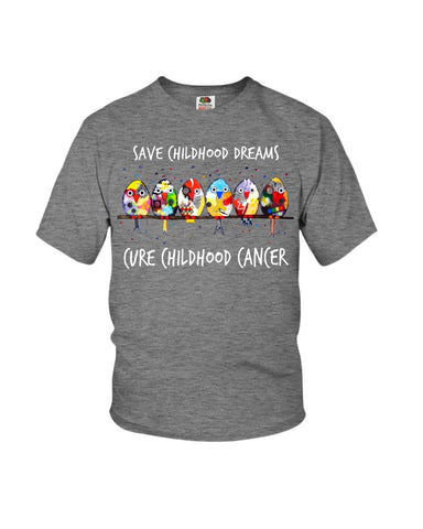 Save Childhood Dreams Cure Childhood Cancer T-Shirt - Ladies Flowy Tank - Youth Tee