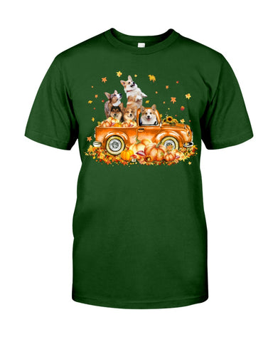 Dogs Reunion On Pumpkin Car T-Shirt - Guys Tee - Unisex Long Sleeve