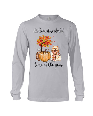 Pomeranian - The Most Wonderful Time T-Shirt - Guys V-Neck - Unisex Long Sleeve