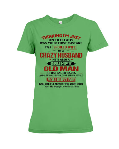 A Wife Of A Grumpy Husband Limited Classic T-Shirt - Ladies Flowy Tank - Ladies Tee